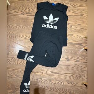 Adidas logo tank top & leggings set